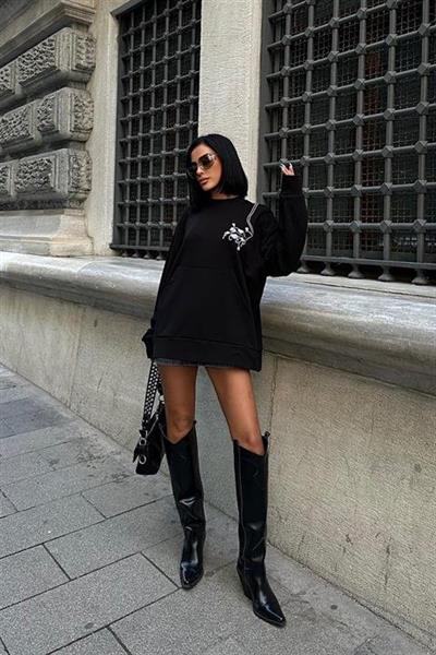 Marison Çiçek Nakışlı Sweatshirt 8050 -08