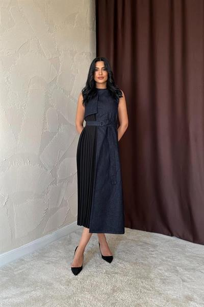 Mavi Pilise Garnili Kot Elbise