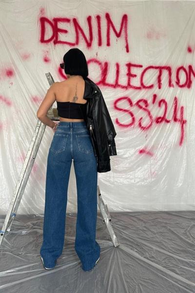 Mavi Yırtık Jeans Pantolon