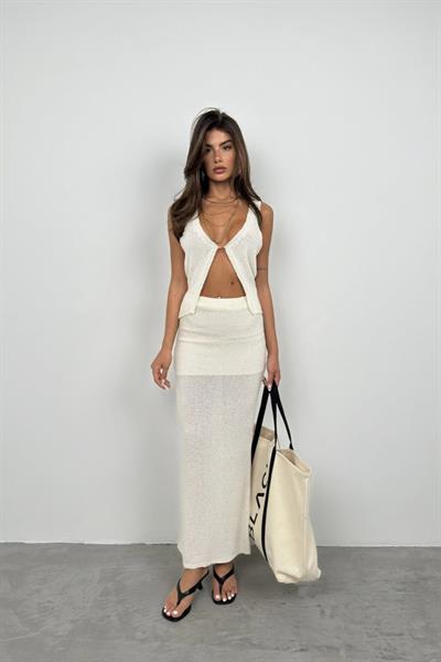 Maxi Boy Dokulu Etek