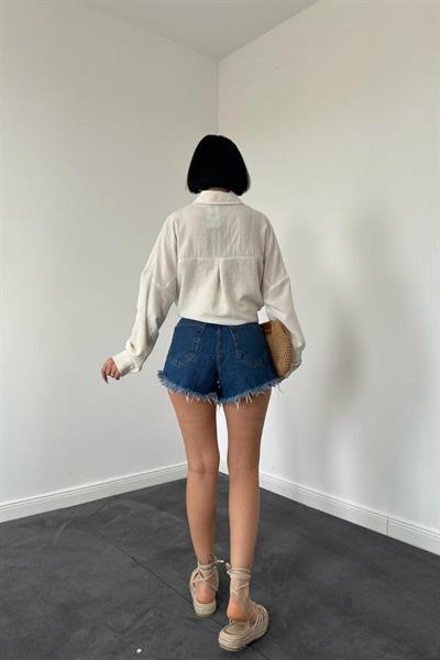 Melanj Pulpayet Nakışlı Bedensiz Gömlek