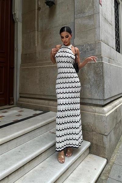 Melina Ajurlu Halter Yaka Elbise 2774