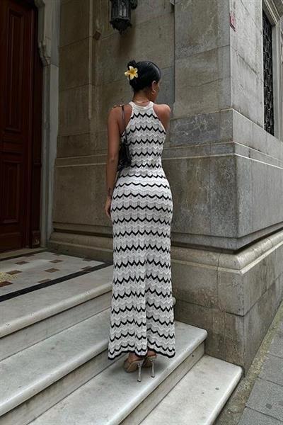 Melina Ajurlu Halter Yaka Elbise 2774