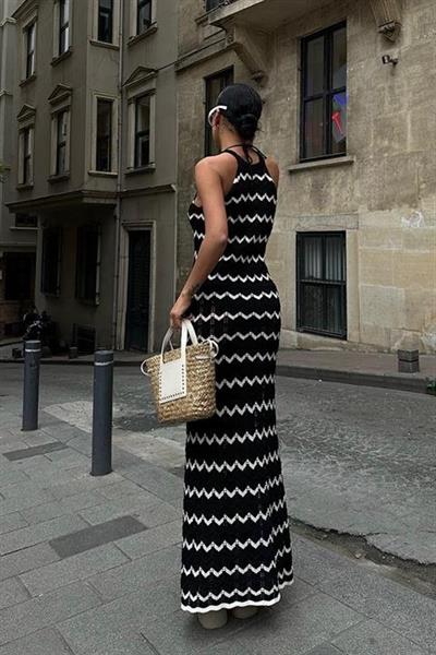 Melina Ajurlu Halter Yaka Elbise 2774