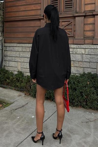 Metal Kuşgözü Detaylı Poplin Gömlek 3453