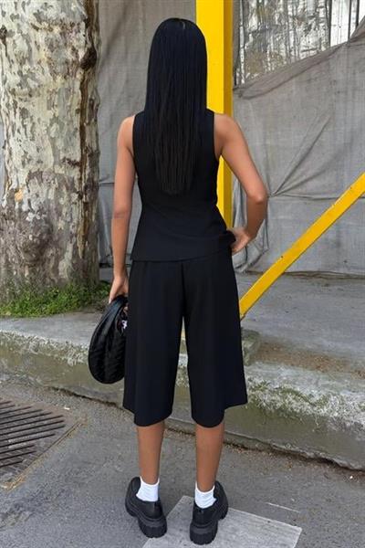 Midi Şortlu Ve Yelekli Viscon Takım 10167