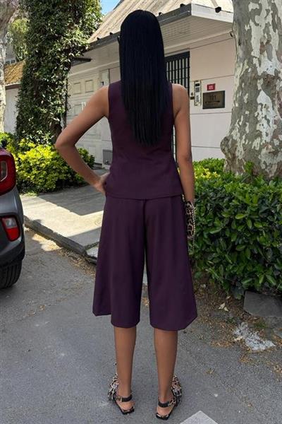 Midi Şortlu Ve Yelekli Viscon Takım 10167