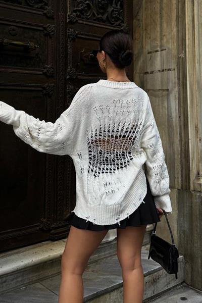 Mihaela Oversize Ajurlu Kazak1216-02