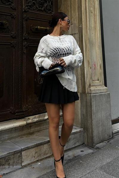 Mihaela Oversize Ajurlu Kazak1216-02