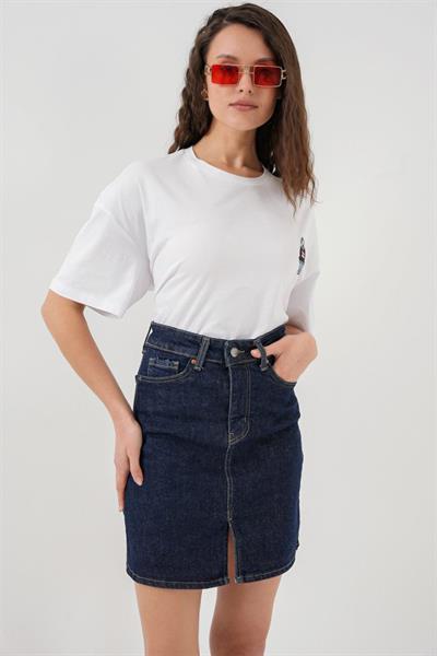 Mini Kot Etek 8037 - Lacivert