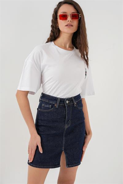 Mini Kot Etek 8037 - Lacivert