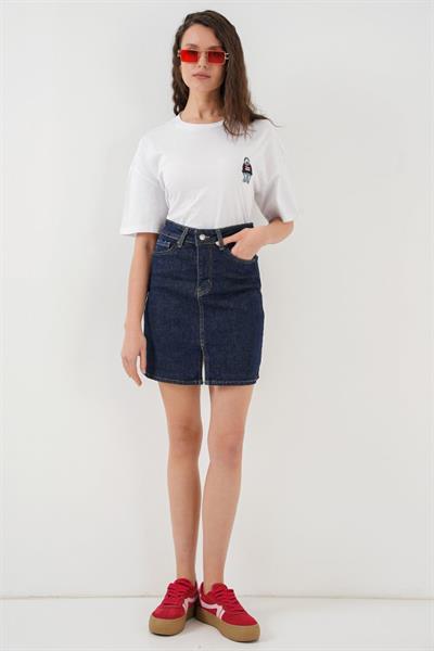 Mini Kot Etek 8037 - Lacivert