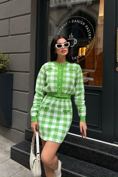 Mirca Ekoseli İnci Detay Takım 9497-15