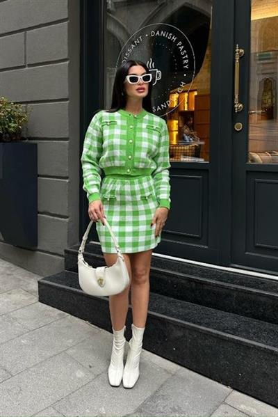 Mirca Ekoseli İnci Detay Takım 9497-15