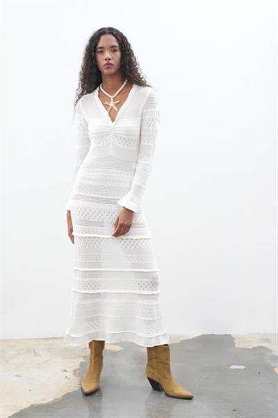 Mirca Maxi Fırfır Detaylı Örme Elbise 2798