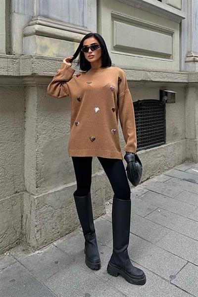 Molly Kalp Desenli Triko Örme Kazak 1339