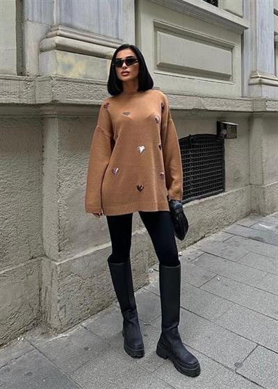 Molly Kalp Desenli Triko Örme Kazak 1339