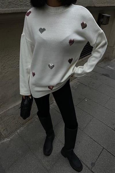 Molly Kalp Desenli Triko Örme Kazak 1339