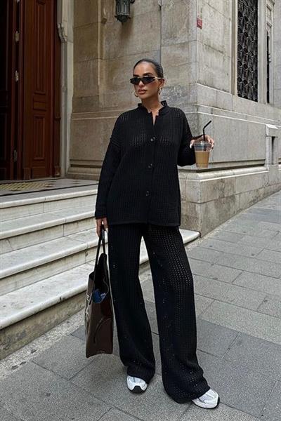 Moon Salaş Kroşe Pantolon Takım 9880