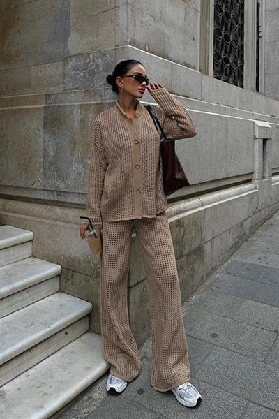 Moon Salaş Kroşe Pantolon Takım 9880