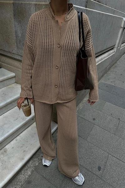 Moon Salaş Kroşe Pantolon Takım 9880