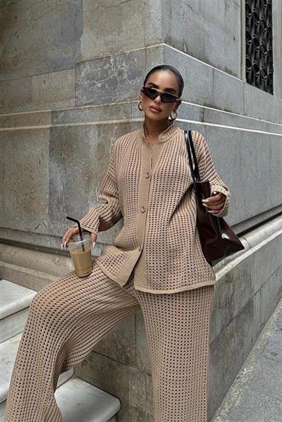 Moon Salaş Kroşe Pantolon Takım 9880