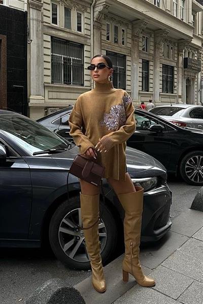 Nakış Detaylı Triko Kazak 1340