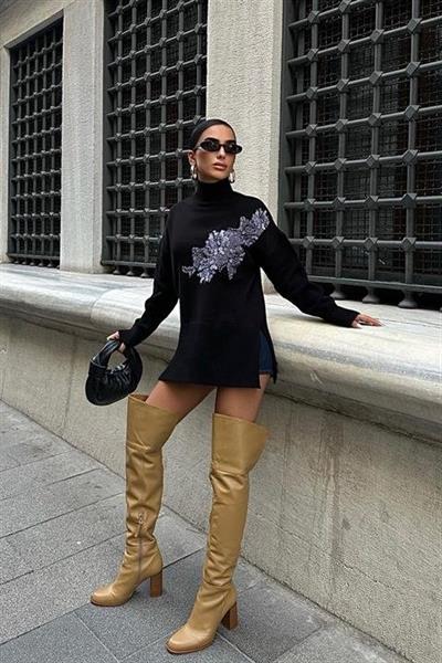 Nakış Detaylı Triko Kazak 1340