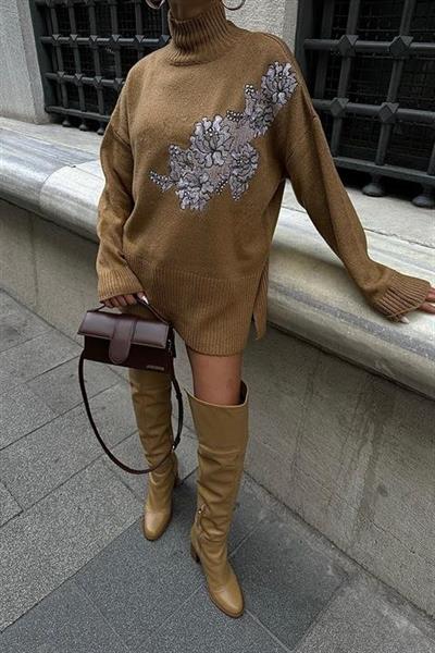 Nakış Detaylı Triko Kazak 1340