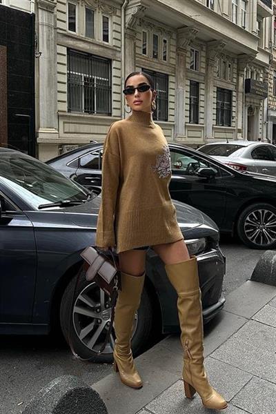 Nakış Detaylı Triko Kazak 1340