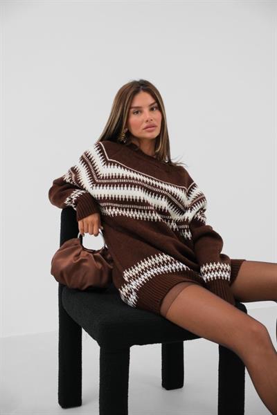 Nakışlı Oversize Kazak