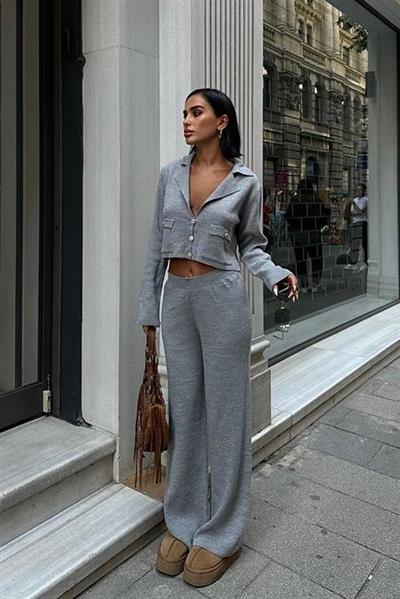 Nancy Kruveze Yaka Crop Takım 9954 - 25