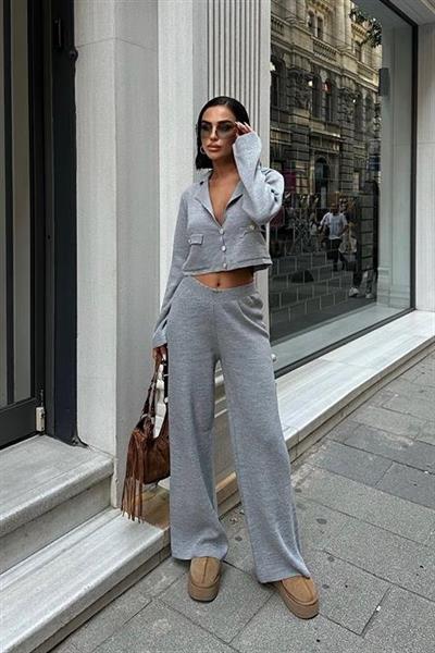 Nancy Kruveze Yaka Crop Takım 9954 - 25