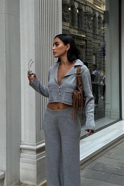 Nancy Kruveze Yaka Crop Takım 9954 - 25