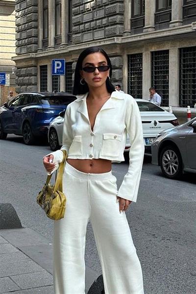 Nancy Kruveze Yaka Crop Takım 9954 - 25