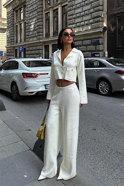 Nancy Kruveze Yaka Crop Takım 9954 - 25