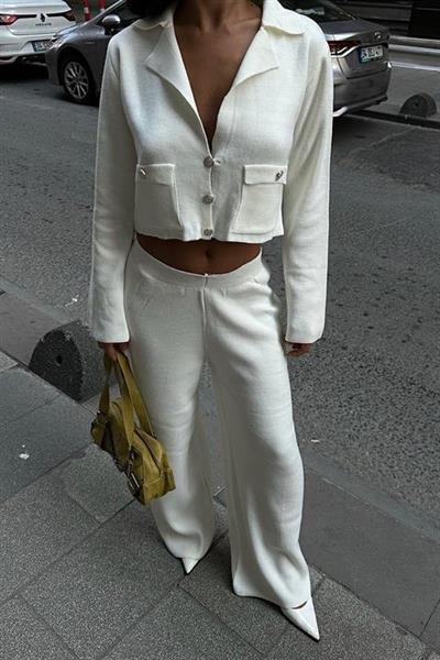 Nancy Kruveze Yaka Crop Takım 9954 - 25