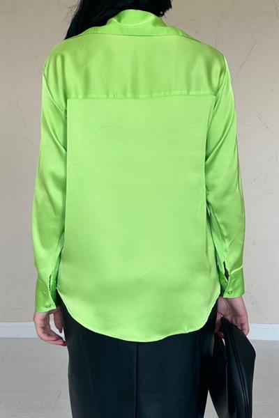 Neon Saten Gömlek