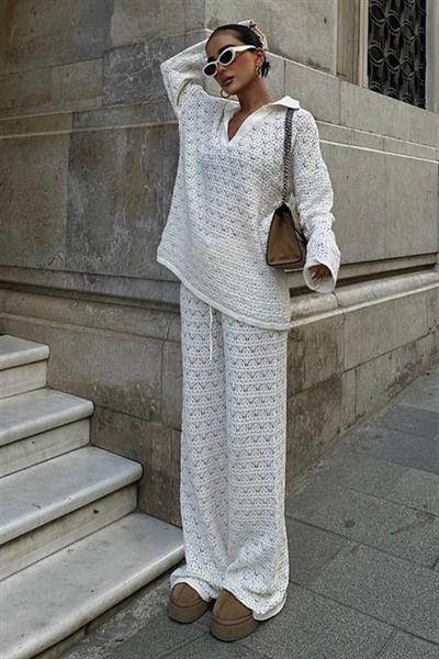 Nolan Regular Ajurlu Pantolon Takım 9885