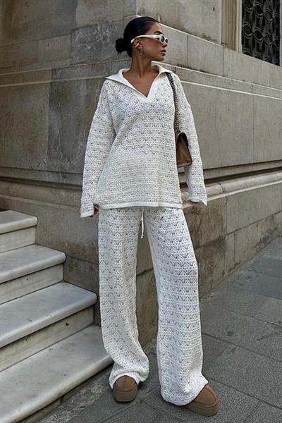 Nolan Regular Ajurlu Pantolon Takım 9885