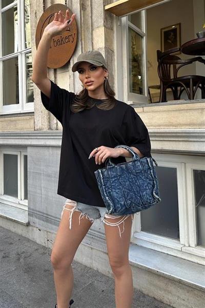 Ocean Sırtı Brodeli Tişört 8022-8