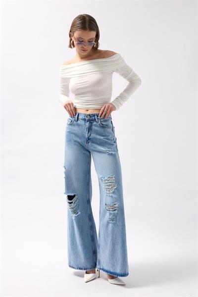 Omuz Dekolte Straplez Bluz