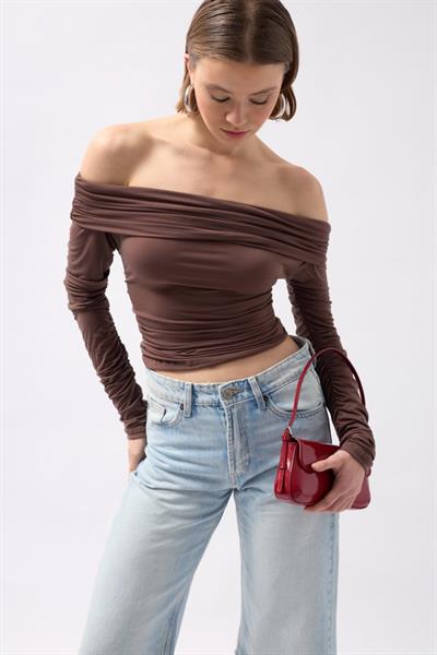 Omuz Dekolte Straplez Bluz