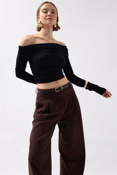 Omuz Dekolte Straplez Bluz