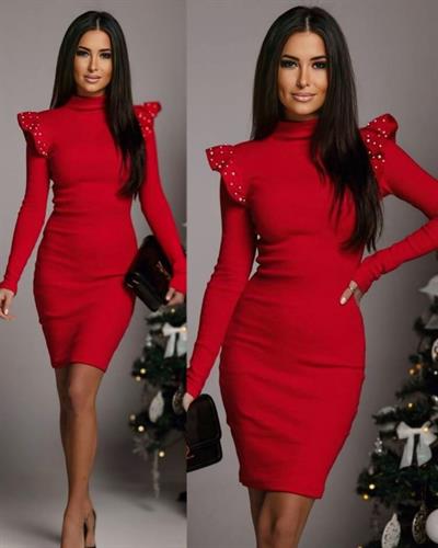 Omuz Inci Detay Kaşkorse Elbise