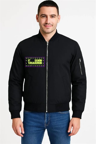 Ön Arka Bomber Ceket - Siyah