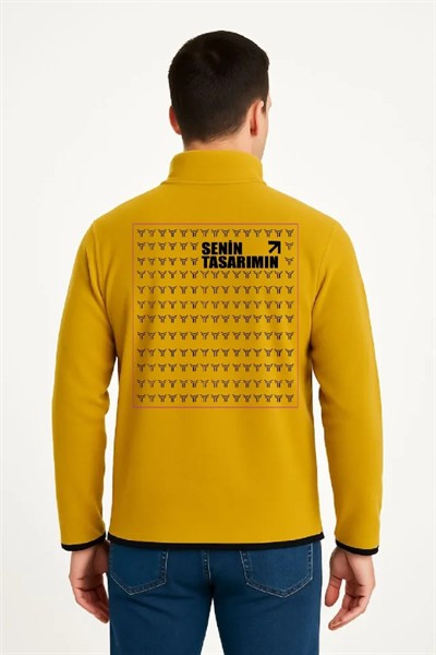 Ön Arka Polar Kazak Dik Yaka - Sarı