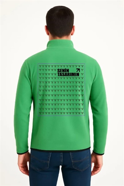 Ön Arka Polar Kazak Dik Yaka - Yeşil