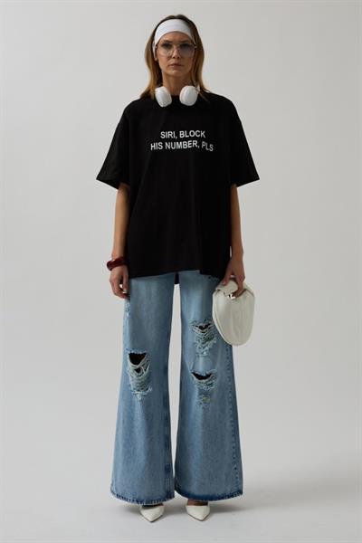 Ön Baskılı Oversize T-Shirt