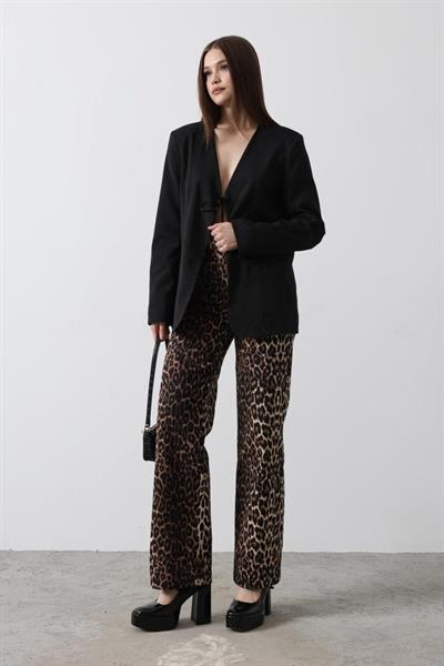 Önü Bağlamalı Blazer Ceket - Siyah